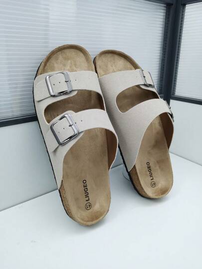 صندل فليب فلوب للرجال بنعل من الفلين الناعم والمريح ، صندل صيفي للخارج والشاطئ والمشي اليومي