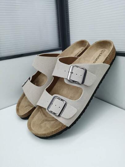 صندل فليب فلوب للرجال بنعل من الفلين الناعم والمريح ، صندل صيفي للخارج والشاطئ والمشي اليومي