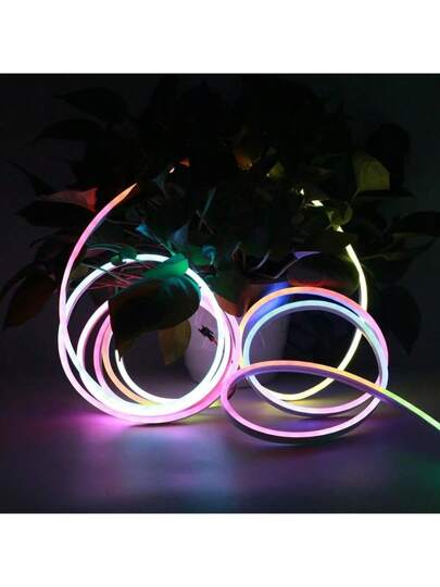 1 قطعة مجموعة شريط ضوء نيون RGB نمط كابل USB بريموت 24 مفتاح الصوت البلوتوث خلفية تلفزيون الجدار لاصق ضوء جو مناسب للصالة والغرفة والخارج والشرفة وغرفة الألعاب 2 م/3 م/5 م 5 فولت (جهاز التحكم عن بعد بدون بطارية)