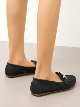 مكاسين نسائية بدون كعب 2025 موديل, صنادل مسطحة بخاصية الاندساخ ، أحذية منزلية مريحة، مزينة بشراشيب (تاسيلات) ، قاع ناعم وخفيف الوزن، أنيقة عصرية ضيافة، غير مرهقة للقدمين