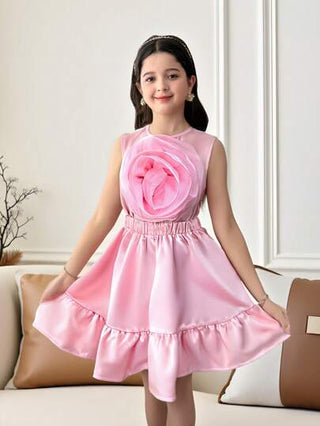 girls-sets طقم ملابس علوية بلا أكمام مزين بالزهور وتنورة ذات خصر مربوط بكشكشة مكونة من قطعتين ، أسلوب أميرة حلو لفتيات المراهقة