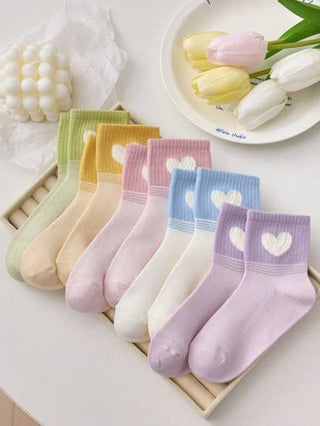 4 أزواج جوارب أطفال نصف الساق ذات نمط قلوب، بتصميم محبوك متشابك، جوارب كاجوال متنوعة للربيع والصيف، جوارب رياضية وأنشطة للشباب والمراهقين والأطفال والصغار، ألوان عشوائية