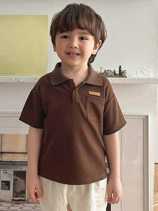 DAZY قميص كاجوال قصير الأكمام بياقة بولو مطبوع لطفل