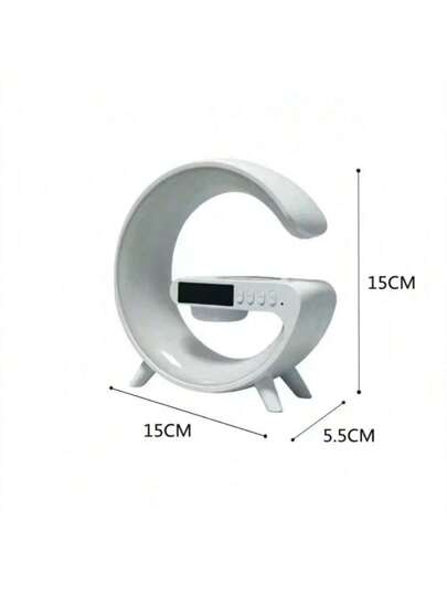 شاحن لاسلكي قاعدة جهاز توب بصوت بلوتوث وإضاءة RGB ساعة منبه لجهاز آيفون، محطة شحن سريع، سماعات بلوتوث لاسلكية متعددة الوظائف بإضاءة ملونة وساعة ومكبر صوت بلوتوث