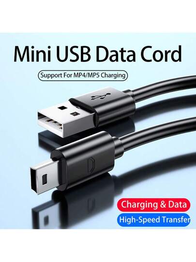 كابل USB 2.0 صغير من ميني USB إلى USB لشحن وتحويل بيانات سريعة، ماكرو USB لمشغل MP3, MP4 و كاميرات سيارة وGPS، كاميرات رقمية وأقراص صلبة وأجهزة تحكم PS3، وشحن هواتف قديمة، قطع USB من النوع ميني-B 5 دبوس