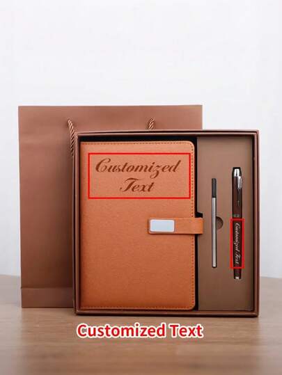 مجموعة هدايا مكتبية وأعمال A5 مخصصة بعلبة محكمة الإغلاق ، متوفر طباعة الشعار - تتضمن مجموعة دفتر هدايا ، أعمال هدايا تذكارية للشركات