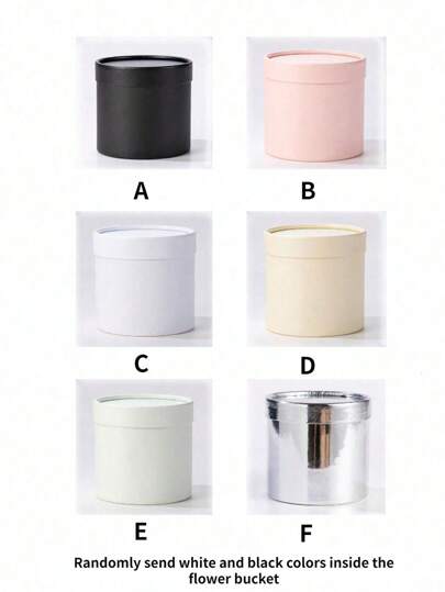 قطعة واحدة علبة تغليف زهرة صغيرة لعيد الأم، اسطوانة زهرة محمولة دائرية، سلة زهور محاطة مع صندوق هدية (يتم إرسال اللونين الأبيض والأسود بشكل عشوائي داخل سلة الزهور)