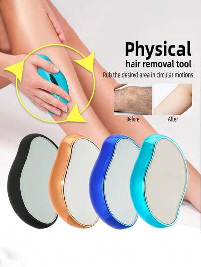 أداة إزالة الشعر اللطيفة القابلة لإعادة الاستخدام للساقين والذراعين والظهر، منزع شعر متنقل خفيف يعمل بلطف على البشرة