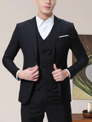 جاكيت رجالية كاجوال لياقة عمل، بأزرار مزدوجة، XF002