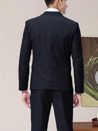 جاكيت رجالية كاجوال لياقة عمل، بأزرار مزدوجة، XF002