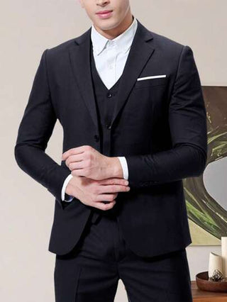 جاكيت رجالية كاجوال لياقة عمل، بأزرار مزدوجة، XF002