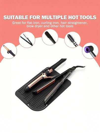 قطعة واحدة من حامل الكي المقاوم للحرارة من السيليكون ، يمكن استخدامه للأدوات المتنوعة لتصفيف الشعر مثل المباشر و أنماط الشعر وملحقات الأظافر ، قاعدة مانعة للانزلاق ، سهل التنظيف ، يحمي اليد من الأجهزة الساخنة لتصفيف الشعر و أدوات الكي والبروم ،...