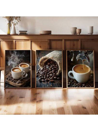 3 قطع/مجموعة من لوحات طباعة القماش ذات الجودة العالية للقهوة، لوحات الزخرفة الفنية للقهوة الإيطالية، لوحات ديكور جدار معرض القهوة، حبوب القهوة الحديثة، فن الحائط للقهوة، هدية مثالية لعشاق القهوة، ديكور الغرفة، ديكور الفن لغرفة المعيشة، ديكور فني...