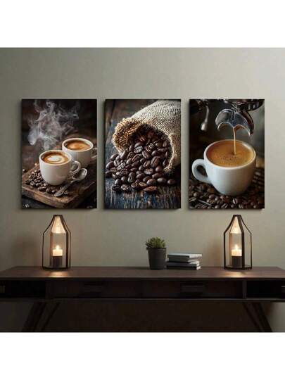 3 قطع/مجموعة من لوحات طباعة القماش ذات الجودة العالية للقهوة، لوحات الزخرفة الفنية للقهوة الإيطالية، لوحات ديكور جدار معرض القهوة، حبوب القهوة الحديثة، فن الحائط للقهوة، هدية مثالية لعشاق القهوة، ديكور الغرفة، ديكور الفن لغرفة المعيشة، ديكور فني...