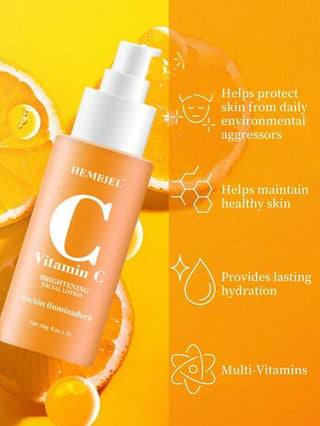 HEMEIEL لوشن فيتامين سي المنعش للبشرة الجافة وتضييق المسام - لوشن وجه ناعم للنساء والرجال - يخفف من الاحمرار والحكة الناتجة عن الجفاف