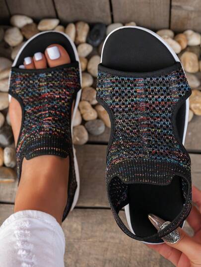 صنادل رياضية كاجول للسيدات البدينات، قابلة للارتداء من دون ربطة، تصميم مُنفذ للهواء خفيفة الوزن ومريحة وعصرية (تصلح مقاس أصغر بمقاس واحد)