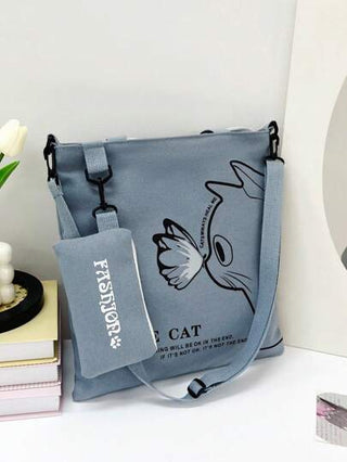 حقيبة كتف قماشية كبيرة السعة مناسبة لطلاب المدارس الإعدادية والابتدائية، حقيبة كتف وحقيبة متعددة الاستخدام لحمل الكتب