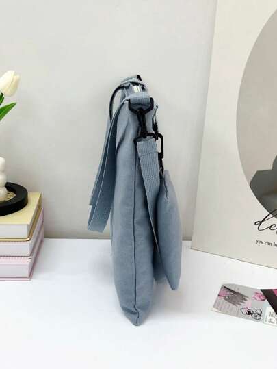 حقيبة كتف قماشية كبيرة السعة مناسبة لطلاب المدارس الإعدادية والابتدائية، حقيبة كتف وحقيبة متعددة الاستخدام لحمل الكتب