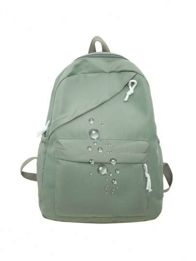 1 قطعة حقيبة ظهر للطالبات من النايلون، سعة كبيرة، موحد اللون ناعم وحلو، مناسبة للطالبات والجامعيات، حقيبة ظهر بسيطة بلون صلب، مقاومة للماء، حقيبة مدرسية للمراهقات وحقيبة سفر للسيدات