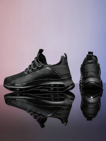 أحذية رياضية جديدة للرجال، من جلد KPU العلوي، أحذية كاجوال، طراز كوري، للطلاب، للاستخدام في جميع الفصول، للسفر، مقاومة للانزلاق والتآكل، غراء بارد، طراز شائع وأنيق، أحذية جري باللون الأسود، سميكة الأرضية، أحذية رافعة للوضع