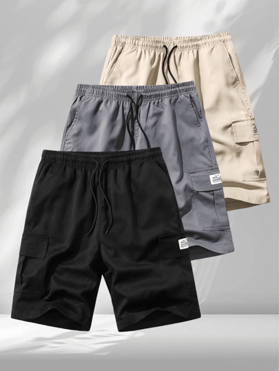 مجموعة من 3 قطع من شورتات العمل سريعة الجفاف ثلاثية الألوان، شورتات رياضية عملية بجيوب متعددة. رقيقة وباردة في الصيف، وهي مريحة وأنيقة، مناسبة للياقة البدنية والأنشطة الخارجية والملابس اليومية العادية.