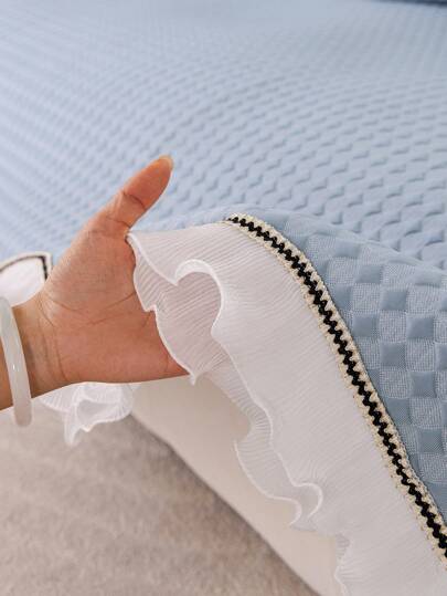 1 غلاف وسادة كنبة من التشيفون مصمم بنمط معين قابل للتنفس ومقاوم للانزلاق، وسادة مقعد كنبة قطعة واحدة بظهر نسيجي غير قابل للانزلاق، مناسبة لغرفة النوم، المكتب، وديكور غرفة المعيشة والحماية المنزلية