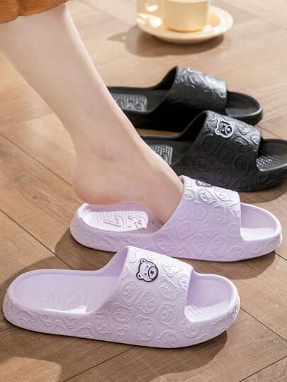 أحذية منزلية كرتونية رسومية لطيفة على شكل الدبة، أحذية منزلية وسادة ذات نعل ناعم وراحة ، أحذية منزلية مريحة للزوجين