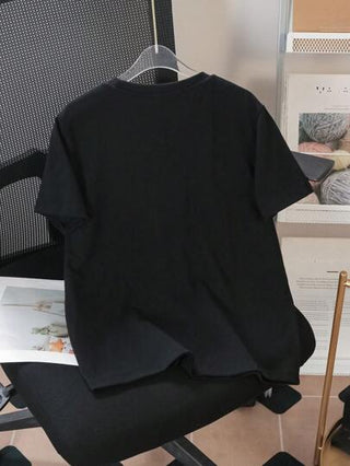 TOM & JERRY X SHEIN قميص قصير الأكمام كاجوال بطباعة كرتونية لصبي المراهقين، مناسب لفصل الصيف