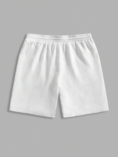 Manfinity RelaxMax شورتات رجالية بسحاب على الخصر، ذات لون أحادي مع جيوب، مناسبة للصيف