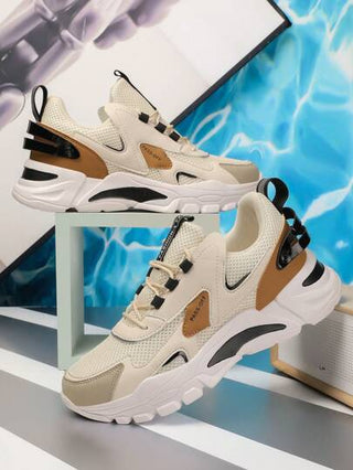 موديل 2025 أحذية رياضية شبكية للرجال لموسم الصيف، أحذية رياضية سميكة كاجوال للمراهقين، أحذية ركض متعددة الاستخدامات بطراز Ins