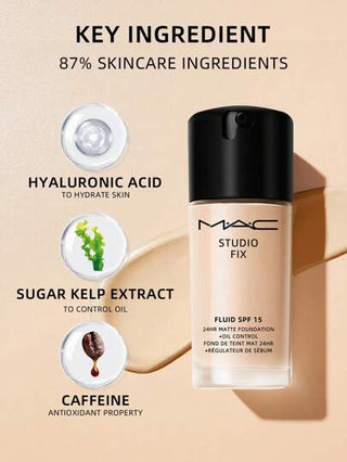 MAC أساس ماك ستوديو فكس السائل SPF 15 بمظهر ماط وتحكم بالزيوت - NC12-1 بحجم 1 أونصة سائلة/ 30 مل