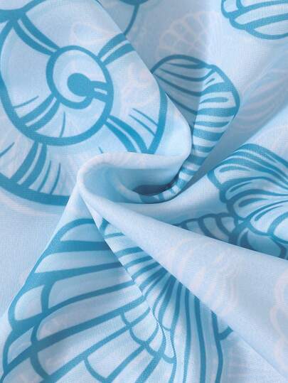 مايوه أولادي ملابس سباحة قطعة واحدة للأولاد الرضع بطبعة شواطئ موسم الأعياد