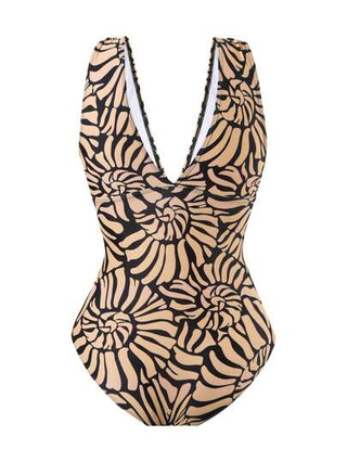 Swim Oasis مجموعة بدلة سباحة وغطاء للسباحة ذات طبعة عشوائية للنساء كبيرات الحجم للموضة اليومية المبسطة لعطلة الصيف والشاطئ