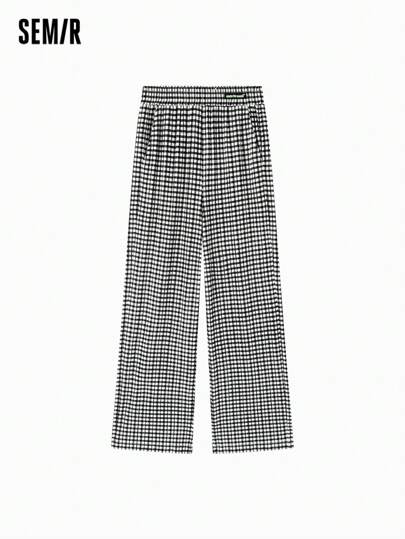 SEMIR بناطيل عريضة مصنوعة من التريكو للنساء، لمسة باردة، تنسدل بشكل جميل، تطيل الساق، ملائمة للأجواء الصيفية الهادئة للارتداء في المكتب