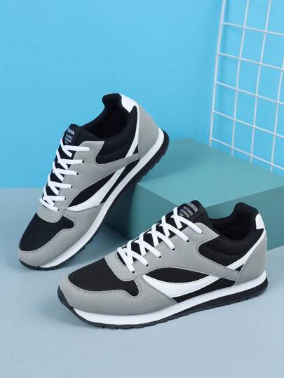 أحذية رياضية كاجوال مع رباطات للرجال مصنوعة من جلد البولي يوريثان، مناسبة للرياضة والنزهات اليومية والكاجوال