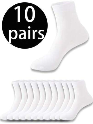 20/10/5/3/1 زوج جوارب متوسطة الطول للرجال، لينة، مرنة، مريحة، قابلة للتنفس، مناسبة للرجال والنساء لارتداء يومي، جوارب متوسطة الطول بسيطة ومريحة للجنسين، جوراب أنيق