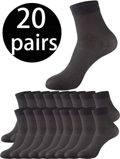 20/10/5/3/1 زوج جوارب متوسطة الطول للرجال، لينة، مرنة، مريحة، قابلة للتنفس، مناسبة للرجال والنساء لارتداء يومي، جوارب متوسطة الطول بسيطة ومريحة للجنسين، جوراب أنيق