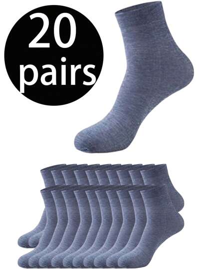 20/10/5/3/1 زوج جوارب متوسطة الطول للرجال، لينة، مرنة، مريحة، قابلة للتنفس، مناسبة للرجال والنساء لارتداء يومي، جوارب متوسطة الطول بسيطة ومريحة للجنسين، جوراب أنيق