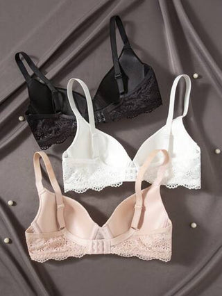 Shein Underwear&Sleepwear Basics 3 قطعة/مجموعة ملابس داخلية للنساء مجموعة سلايدنج مزينة بالدانتيل