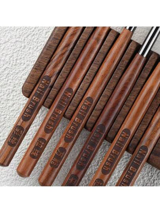 12 مجموعة فرشاة أظافر خشبية، طقم أدوات رسم الأظافر بالجل يتضمن فرش تصميم الأزهار وخطوط الأظافر، أدوات تلوين الأظافر للاستخدام المنزلي وصالون الأظافر