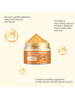 قناع التجميل بالكركم - يغذّي البشرة الباهتة والغير منتظمة بالكولاجين المحلل للحصول على بشرة مشرقة ومحكمة