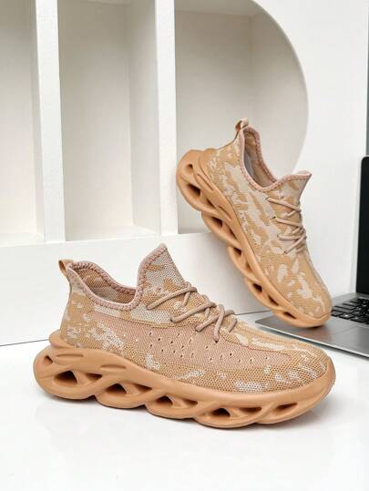 أحذية رياضية خفيفة كاجوال للرجال، عشوائية الطباعة الملونة الباينية الأماميةرباطات، أحذية رياضية مريحة للخارج، موديل كلاسيكي أنيق للارتداء طوال العام والجري