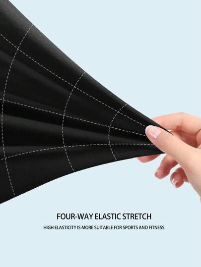 بنطلون يوغا ضيق عالي الخصر بتصميم فيكتوري مع جيوب جانبية، لون أحادي ناعم ومُنفِّس مناسب للتمرين والرقص واللياقة البدنية والجري والدراجات - مناسب للرياضات الخارجية وضيق الضغط