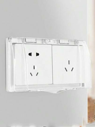 1 قطعة صندوق مقبس لاصق مقاوم للماء من النوع 86، غطاء مفتاح كهربائي مقاوم للماء في الحمام، غطاء مقبس، علبة حماية المقبس من المياه، غطاء سمك من نوع مشبك، للحمام والمطبخ، غطاء أمان من الصدمات للمواضع المنخفضة