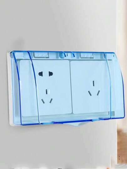 1 قطعة صندوق مقبس لاصق مقاوم للماء من النوع 86، غطاء مفتاح كهربائي مقاوم للماء في الحمام، غطاء مقبس، علبة حماية المقبس من المياه، غطاء سمك من نوع مشبك، للحمام والمطبخ، غطاء أمان من الصدمات للمواضع المنخفضة