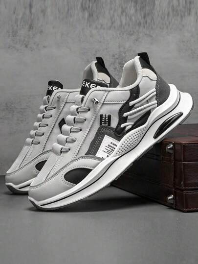 أحذية رياضية ذات تصميم لامع لجميع الرجال، تمتاز بخاصية امتصاص الصدمات ومانعة الانزلاق، تصميم ماركة عالمية متين ومريح للجري والتدريب والرياضة، مناسبة للألعاب الترفيهية اليومية. (لون وحدة الحافة عشوائي، لون إبزيم الشبكة عشوائي)