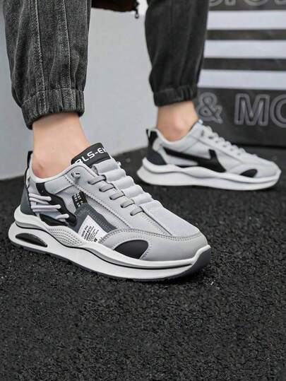 أحذية رياضية ذات تصميم لامع لجميع الرجال، تمتاز بخاصية امتصاص الصدمات ومانعة الانزلاق، تصميم ماركة عالمية متين ومريح للجري والتدريب والرياضة، مناسبة للألعاب الترفيهية اليومية. (لون وحدة الحافة عشوائي، لون إبزيم الشبكة عشوائي)