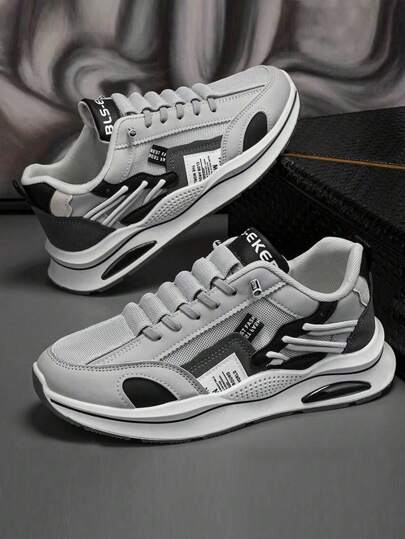 أحذية رياضية ذات تصميم لامع لجميع الرجال، تمتاز بخاصية امتصاص الصدمات ومانعة الانزلاق، تصميم ماركة عالمية متين ومريح للجري والتدريب والرياضة، مناسبة للألعاب الترفيهية اليومية. (لون وحدة الحافة عشوائي، لون إبزيم الشبكة عشوائي)