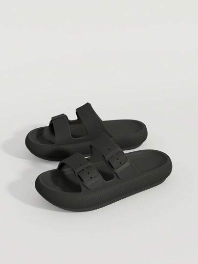 شبشب رجالي, مصنوع من EVA سميكة مانعة للانزلاق، بتصميم بسيط ومريح للاستخدام الخارجي والداخلي، الحمام و الشاطئ، ملابس كاجوال للصيف