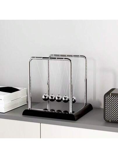 1 قطعة من كرات موزان نيوتن - ديكور مكتب المكتب، عرض فيزيائي ديكور، اكسسوار مكتب عادي، بتركيبة بلاستيكية غير كهربائية، لا تحتاج لبطاريات